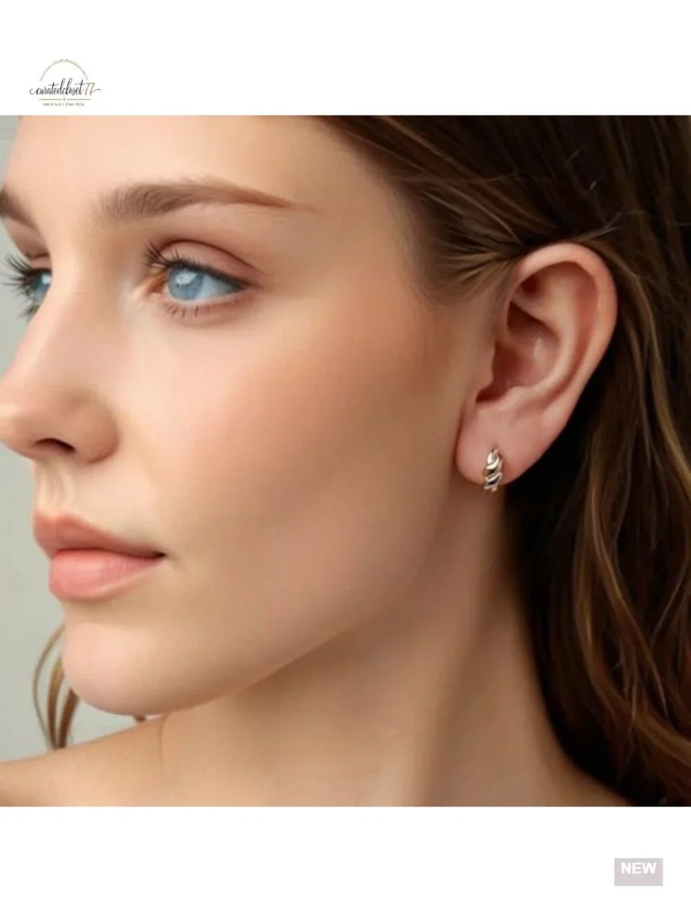 Two Tone Hoop Earrings Infinite Love Symbol Heart Infinity Cross Small Huggie